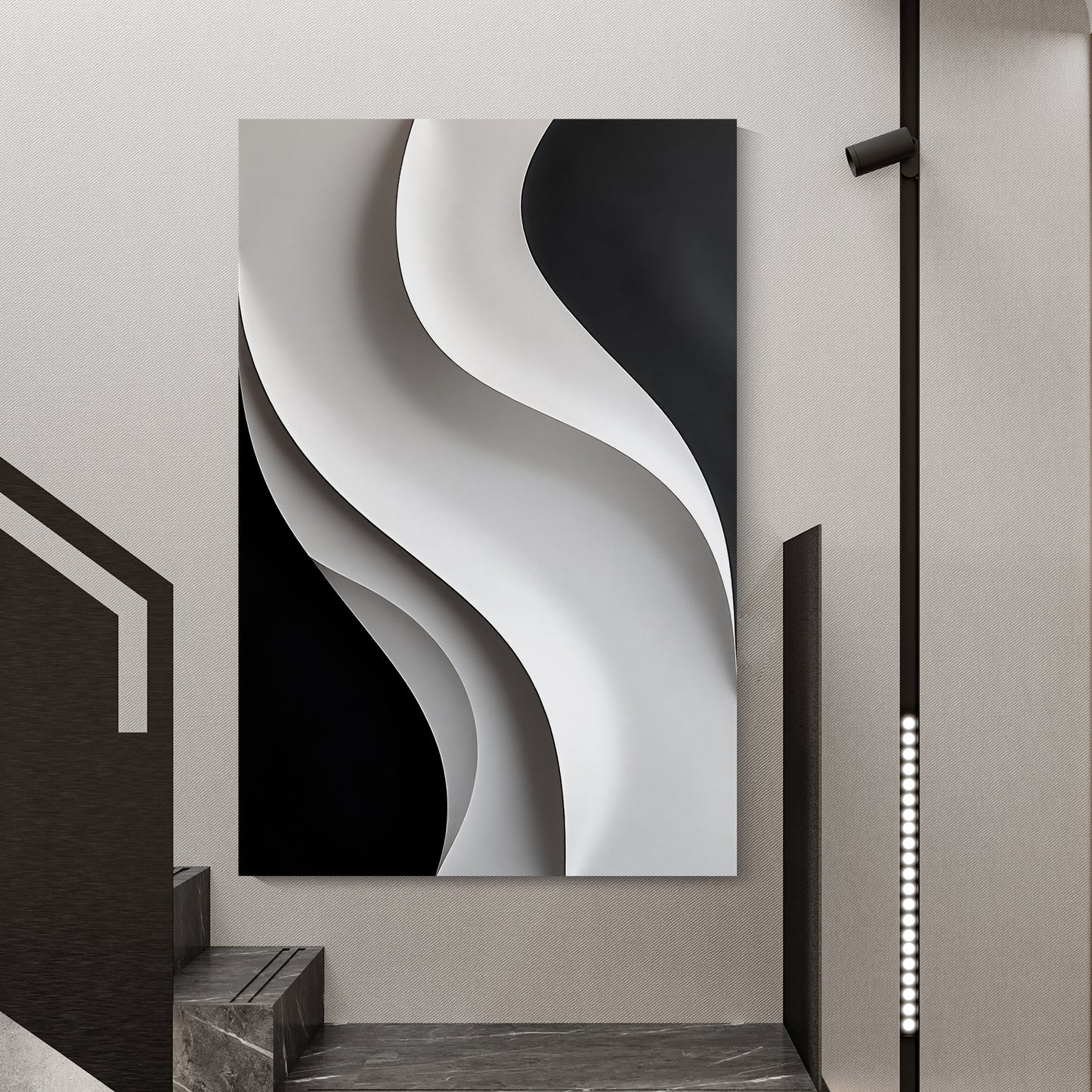 Beige and black Wall Sculptures, 3D Wood Wall Art, Minimalist Wall Hanging Home Decor