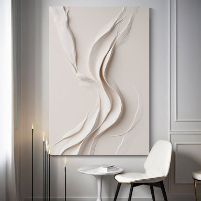 Beige Wall Sculptures, 3D Wood Wall Art, Minimalist Wall Hanging Home Decor