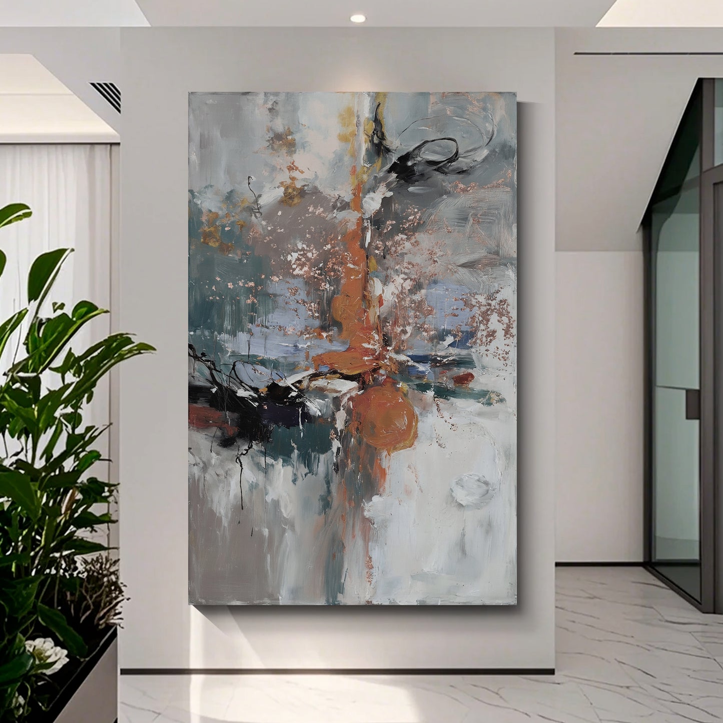 Modern abstract wall art, hand-painted oil painting
