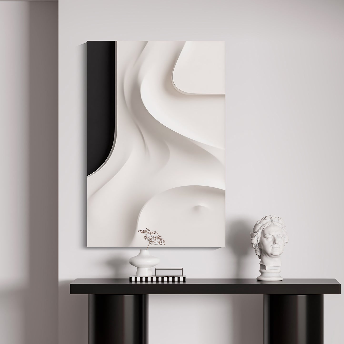 Beige and black Wall Sculptures, 3D Wood Wall Art, Minimalist Wall Hanging Home Decor