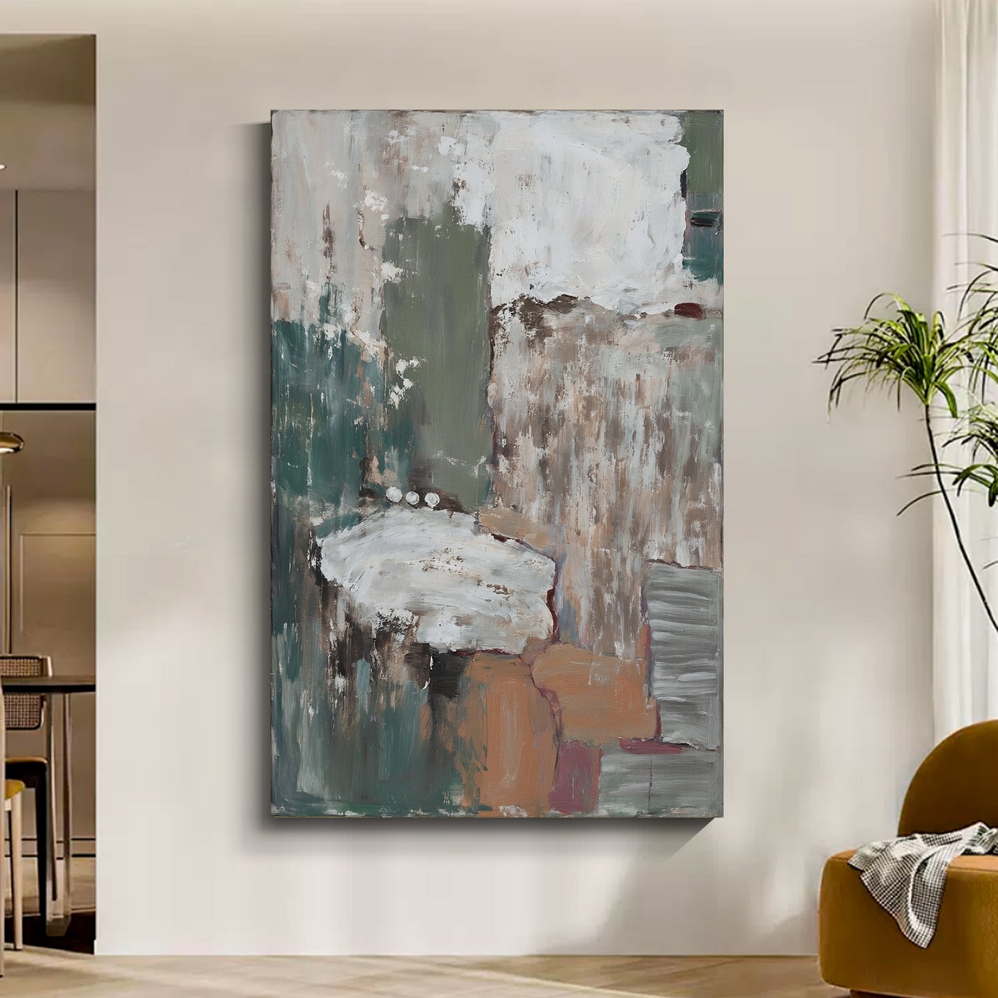 Modern abstract wall art, hand-painted oil painting