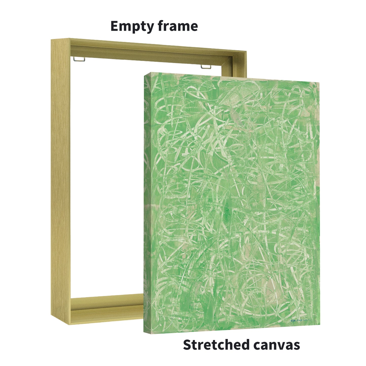 Metal Floating Picture Frame for Canvas Oil Painting, DIY Canvas Picture Frame, 1.5 Inch Depth for Canvas Prints Wall Art/Portrait/Landscape Living Room Bedroom Kitchen Decor (gold)
