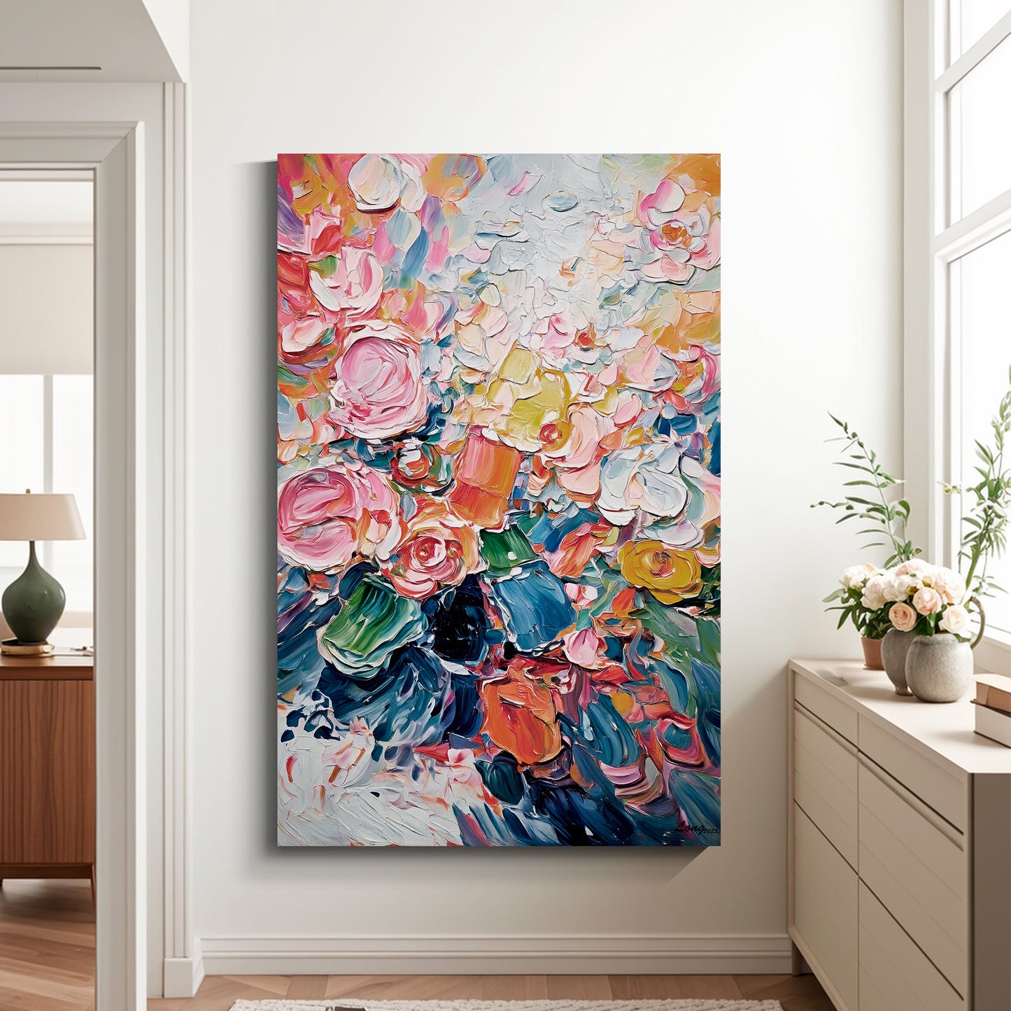 Modern abstract wall art, hand-painted oil painting
