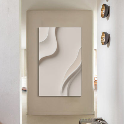 Beige Wall Sculptures, 3D Wood Wall Art, Minimalist Wall Hanging Home Decor