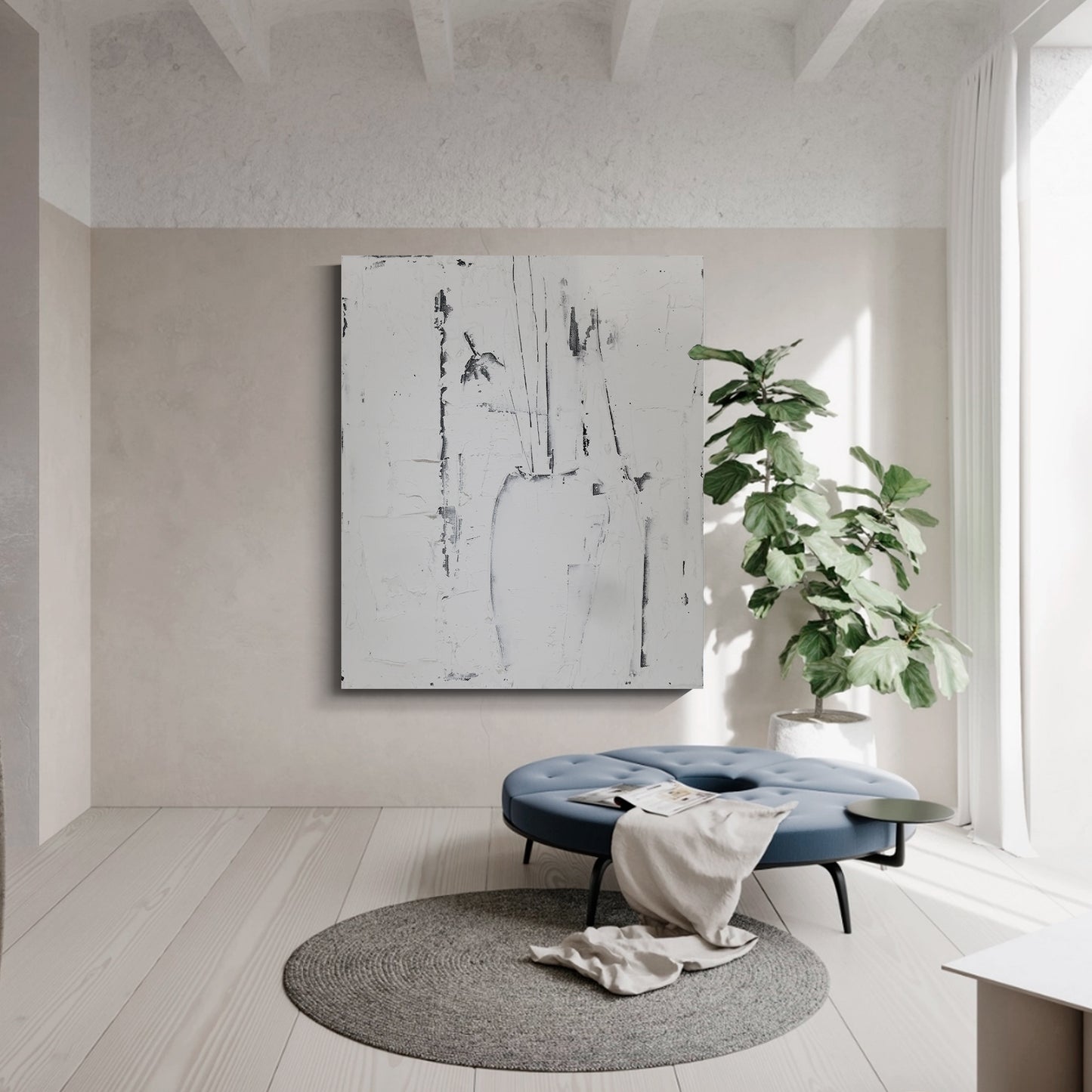 Modern abstract wall art, hand-painted oil painting