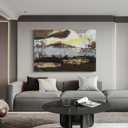 Banner modern abstract wall art, hand-painted oil painting