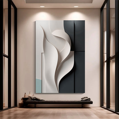 Beige, black, and dark greenWall Sculptures, 3D Wood Wall Art, Minimalist Wall Hanging Home Decor