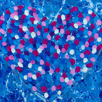 “Multi colored heart” 100% handpainted