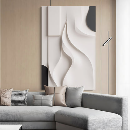 Beige and black Wall Sculptures, 3D Wood Wall Art, Minimalist Wall Hanging Home Decor
