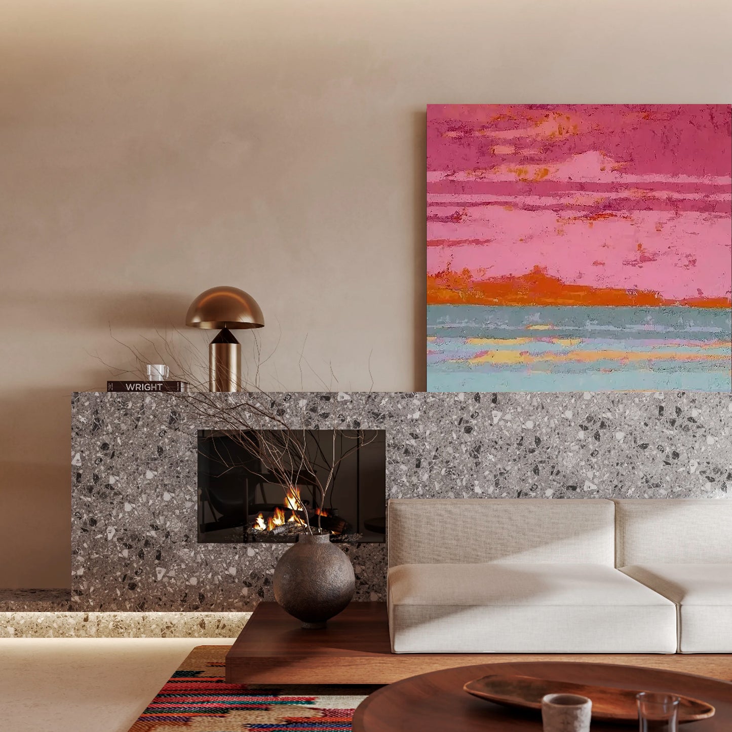 Modern abstract wall art, hand-painted oil painting