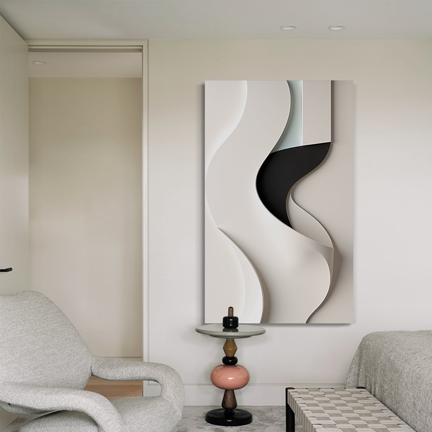 Wall Sculptures, 3D Wood Wall Art, Minimalist Wall Hanging Home Decor