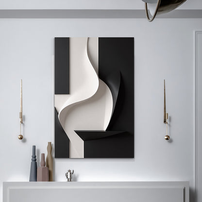 Beige and black Wall Sculptures, 3D Wood Wall Art, Minimalist Wall Hanging Home Decor
