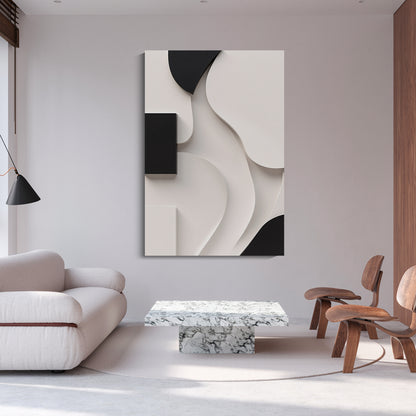 Beige and black Wall Sculptures, 3D Wood Wall Art, Minimalist Wall Hanging Home Decor