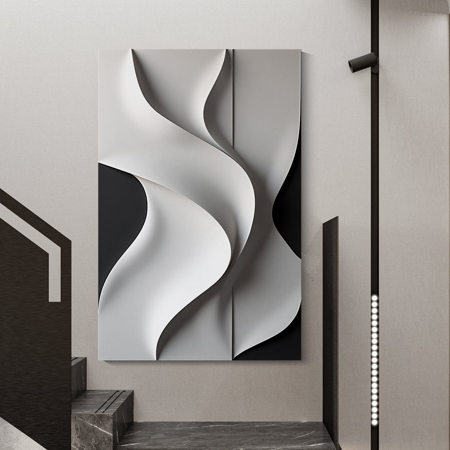 Beige and black Wall Sculptures, 3D Wood Wall Art, Minimalist Wall Hanging Home Decor