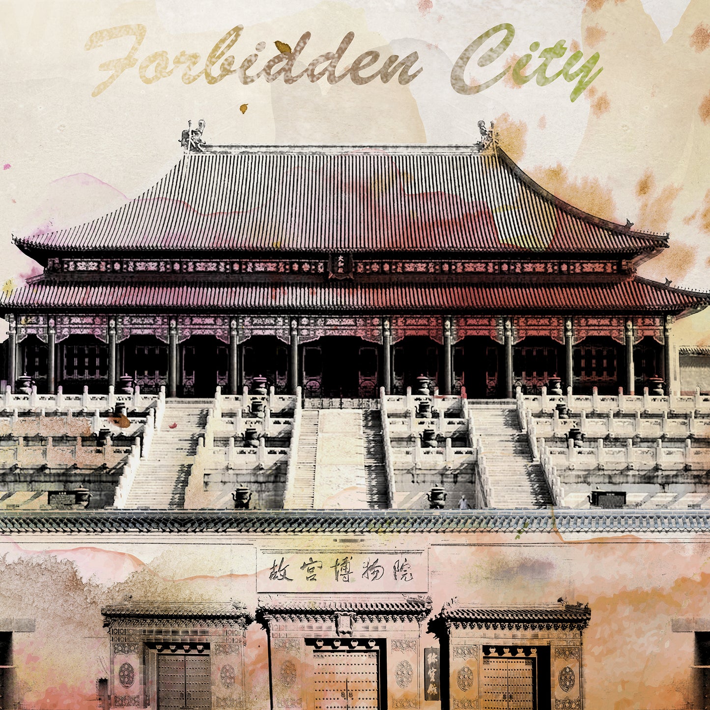 "Chinese architecture"hand-stretched canvas prints