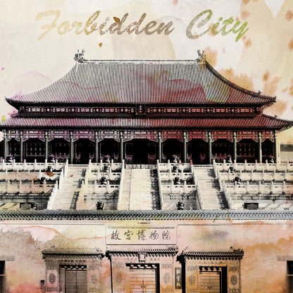 "Chinese architecture"hand-stretched canvas prints
