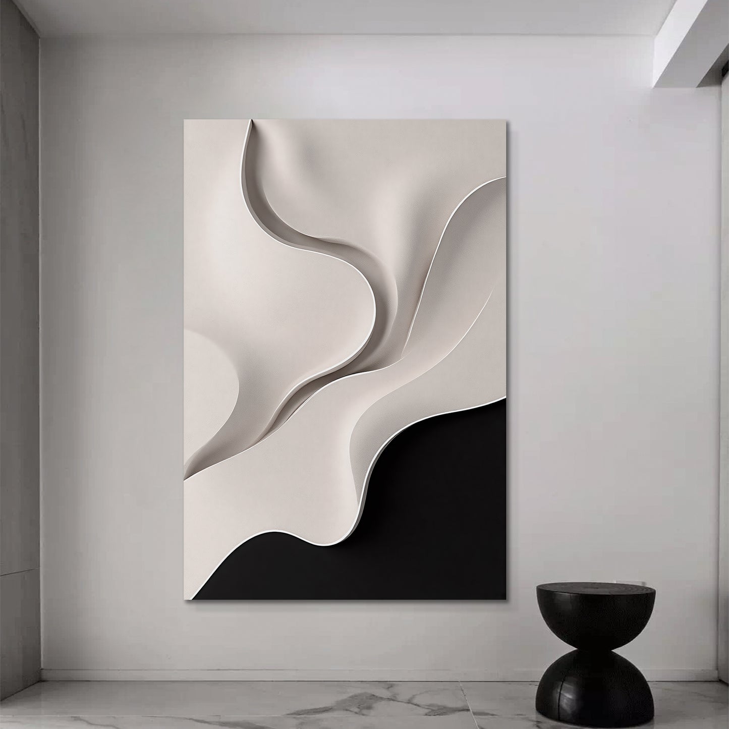 Beige and black Wall Sculptures, 3D Wood Wall Art, Minimalist Wall Hanging Home Decor