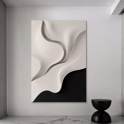 Beige and black Wall Sculptures, 3D Wood Wall Art, Minimalist Wall Hanging Home Decor