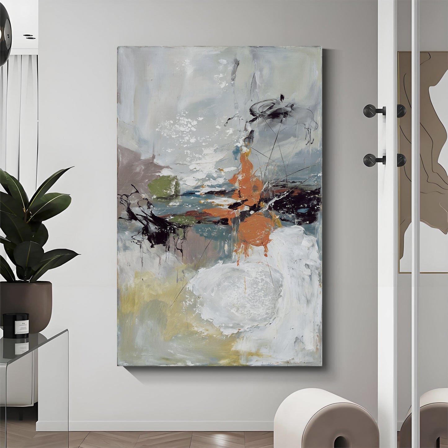 Modern abstract wall art, hand-painted oil painting