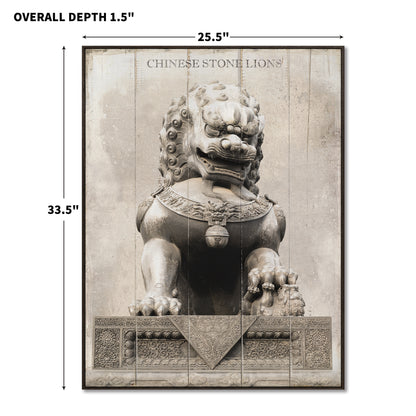 "stone lion"hand-stretched canvas prints