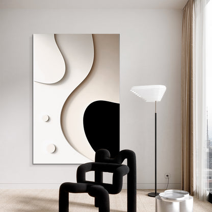 Beige and black Wall Sculptures, 3D Wood Wall Art, Minimalist Wall Hanging Home Decor