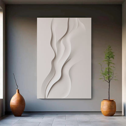 Beige Wall Sculptures, 3D Wood Wall Art, Minimalist Wall Hanging Home Decor