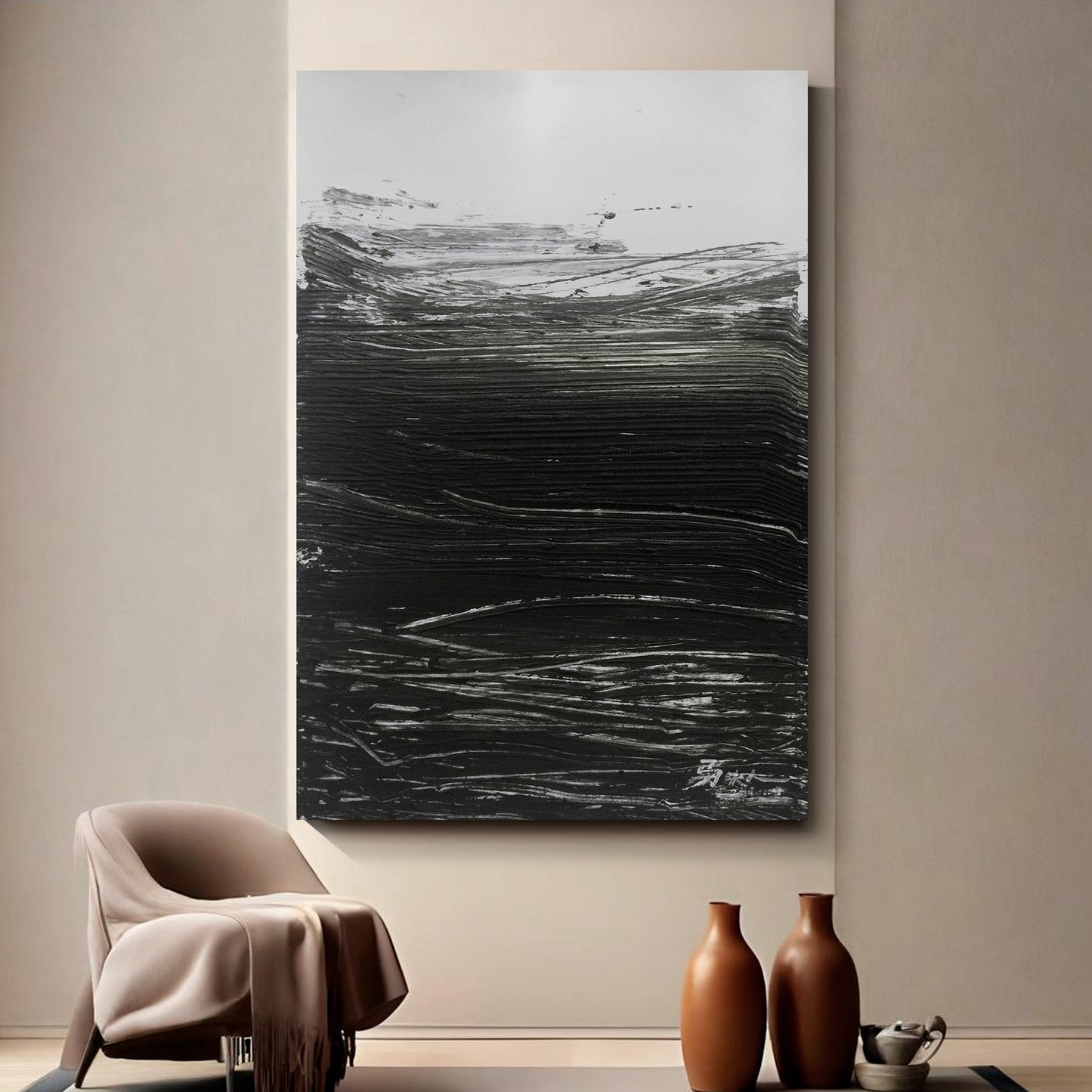 Modern abstract wall art, hand-painted oil painting
