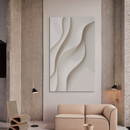 Beige Wall Sculptures, 3D Wood Wall Art, Minimalist Wall Hanging Home Decor