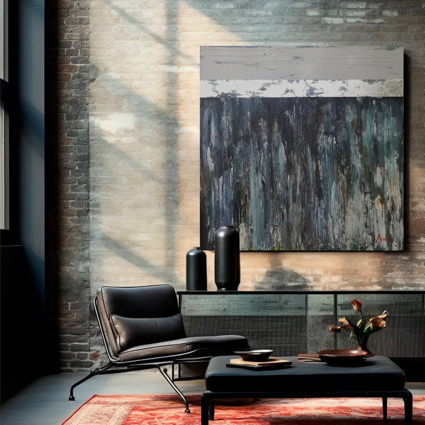 Modern abstract wall art, hand-painted oil painting