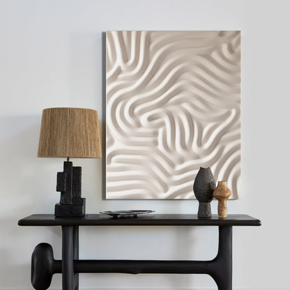 Beige Wall Sculptures, 3D Wood Wall Art, Minimalist Wall Hanging Home Décor