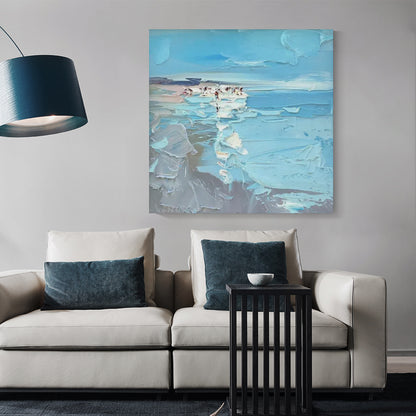 'Touching the Sea'Hand drawn oil painting