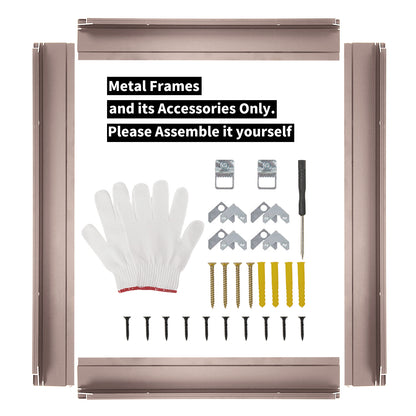 Metal Floating Picture Frame for Canvas Oil Painting, DIY Canvas Picture Frame, 1.5 Inch Depth for Canvas Prints Wall Art/Portrait/Landscape Living Room Bedroom Kitchen Decor (rose gold)