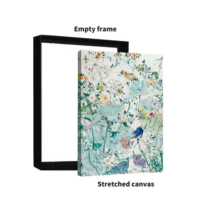 Metal Floating Picture Frame for Canvas Oil Painting, DIY Canvas Picture Frame, 1.5 Inch Depth, Floating Picture Frame for Canvas Prints Wall Art/Portrait/Landscape Living Room Bedroom Kitchen Decor (Black)