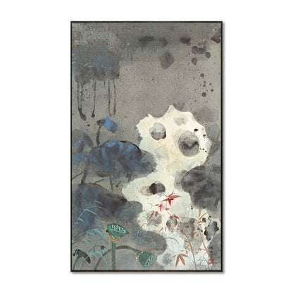 "Lake Stone Lotus Pond" framed canvas prints