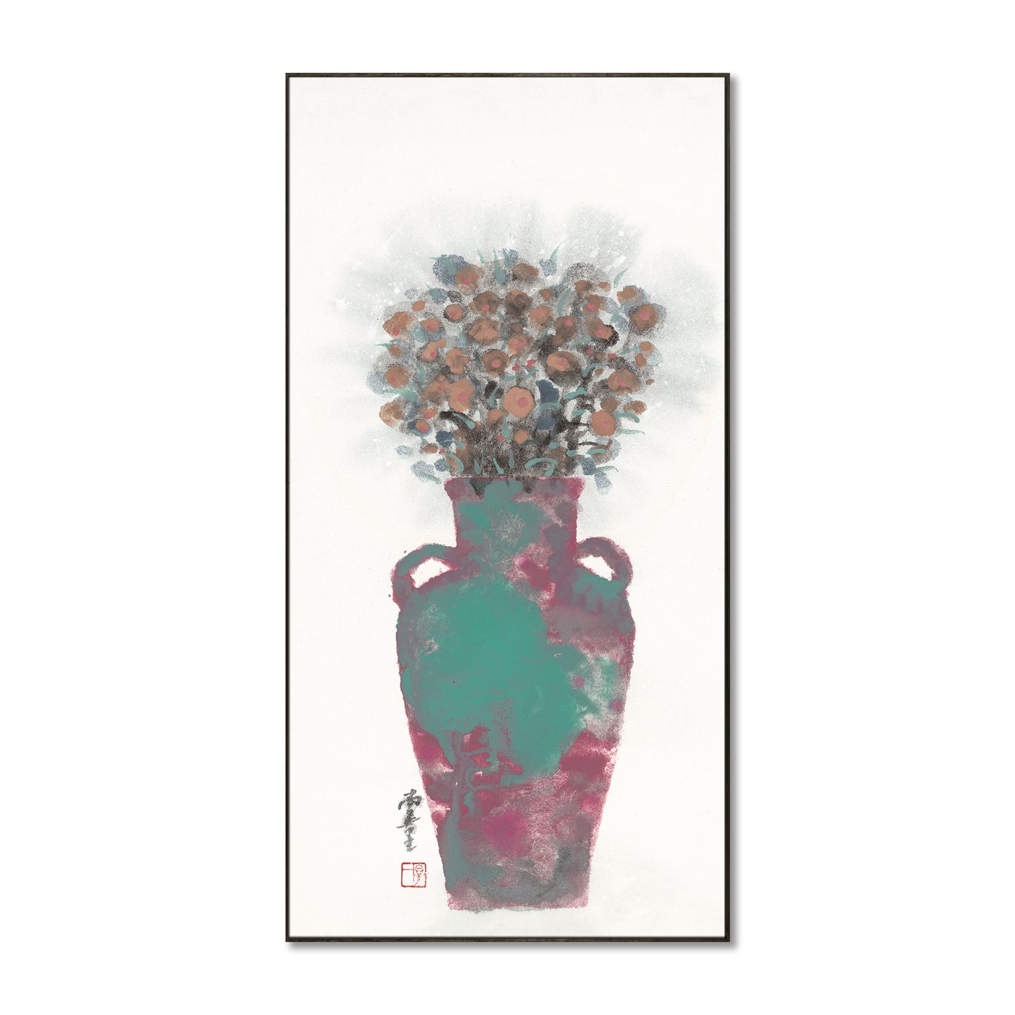 "Vase Flowers" framed canvas prints