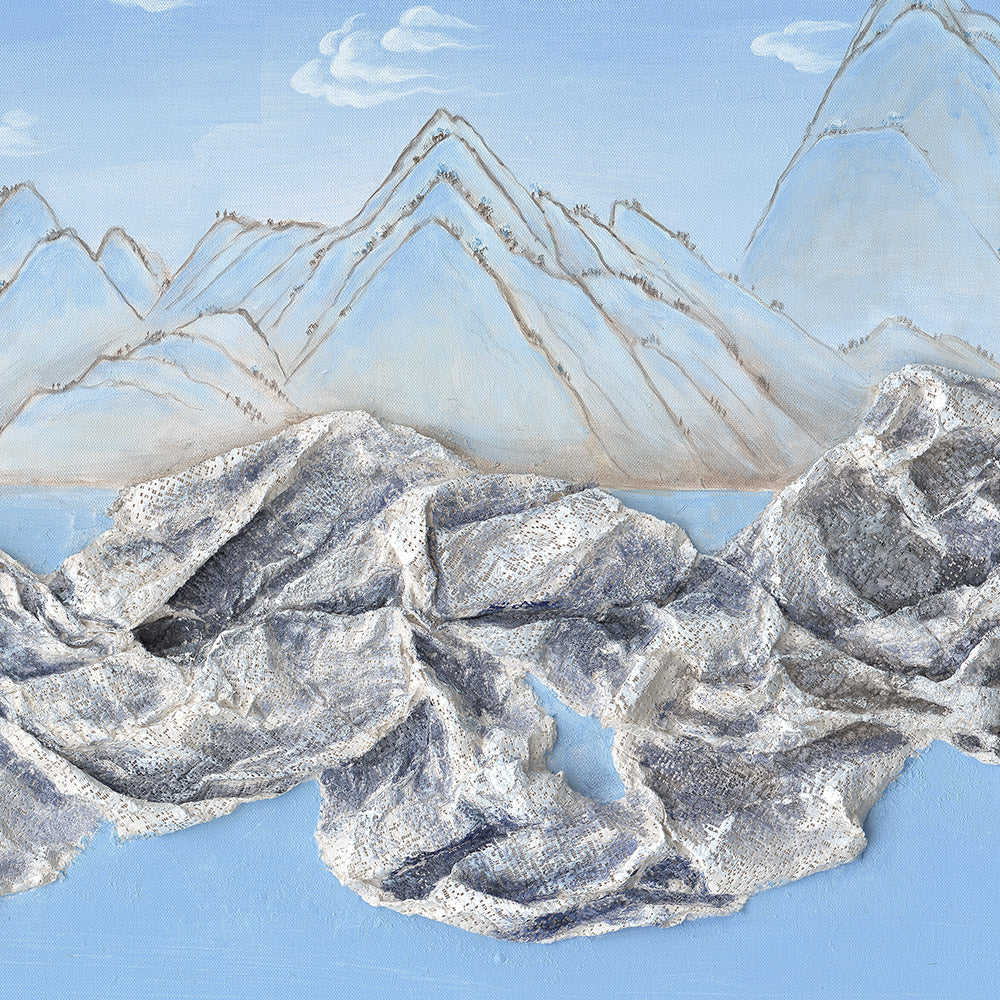 Blue Mountain Mixed material Painting