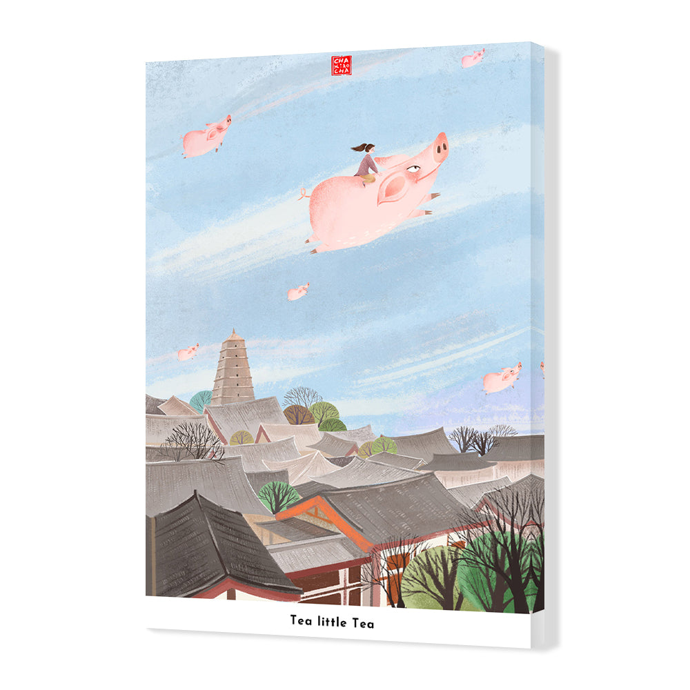 The Girl Riding a Flying Pig-Tea Little Tea