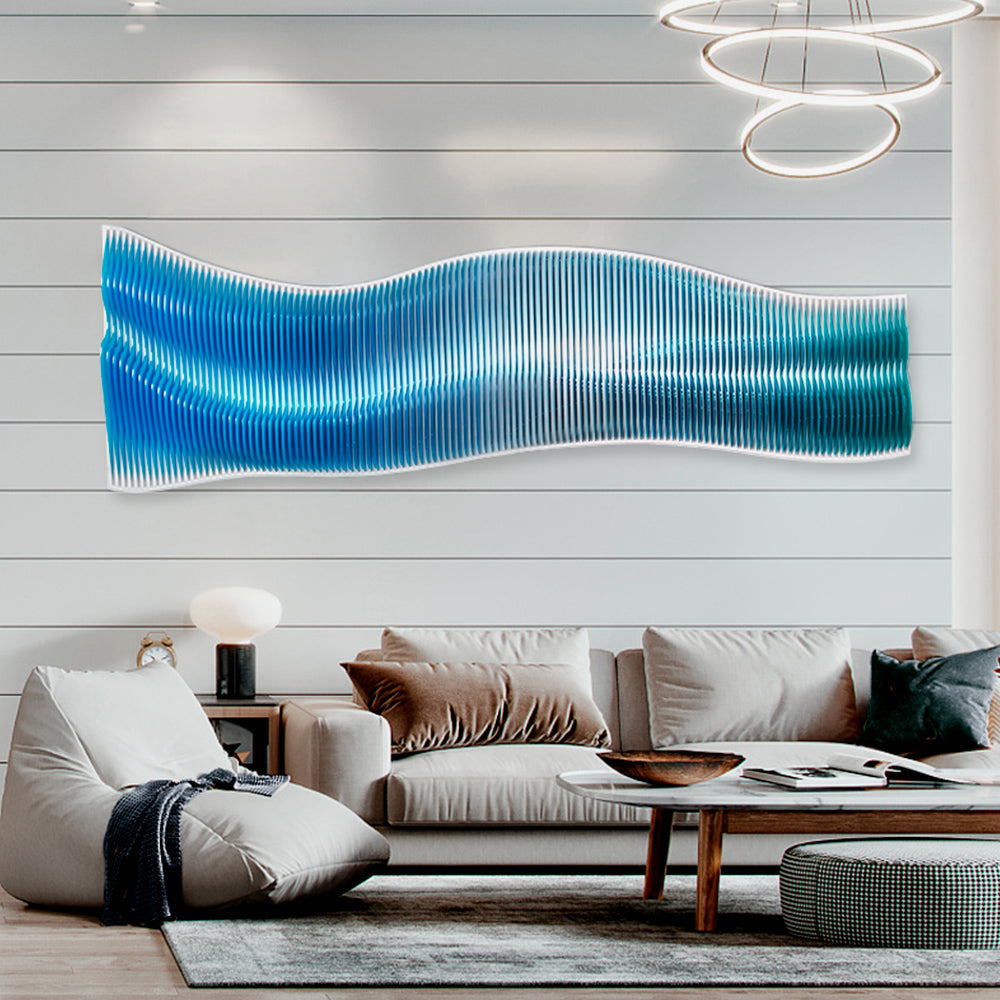 Gradient Wave Shape Acrylic Installation Art