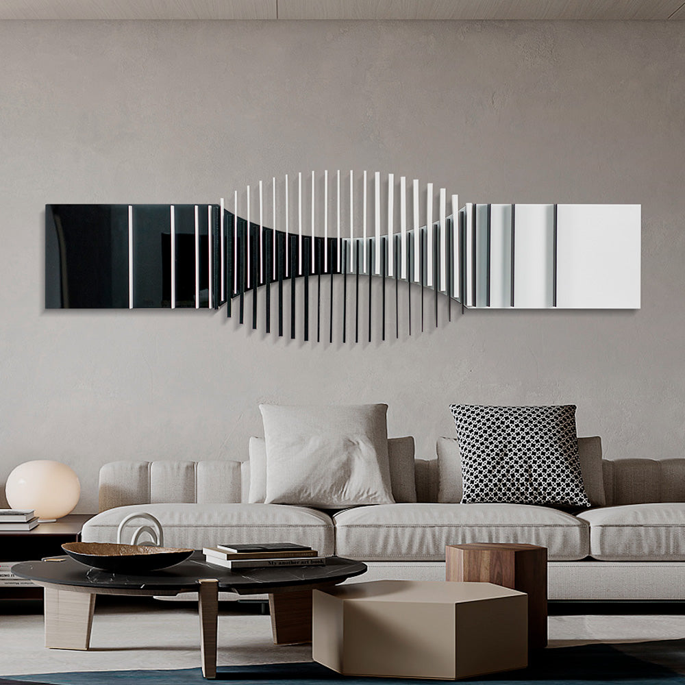 Black and White Lines Acrylic Installation Art
