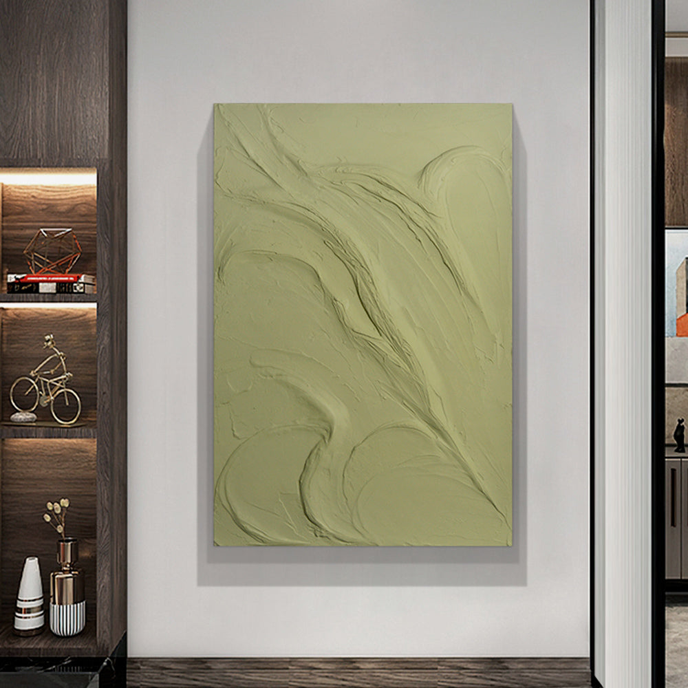 Green Texture Mixed Media Painting