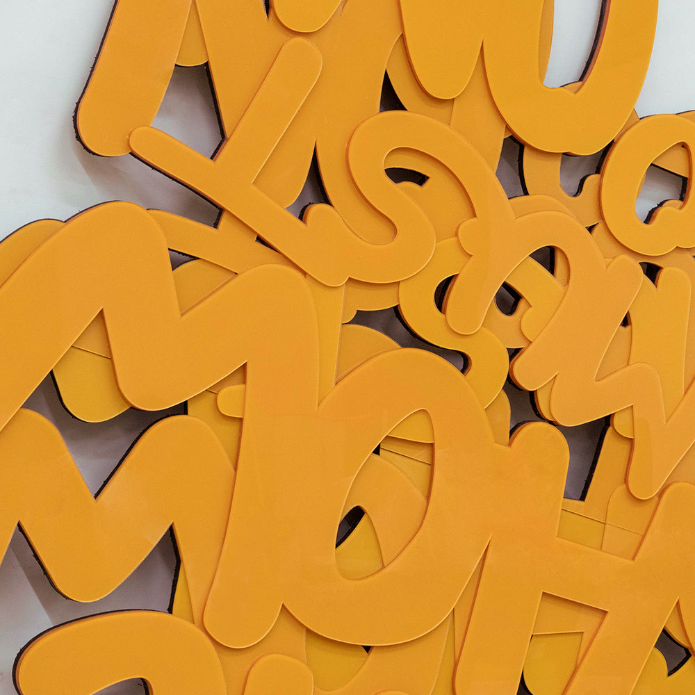 Letters Overlapping Acrylic Installation Art