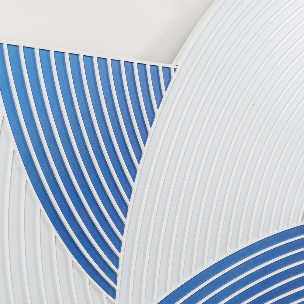 Blue and White Folded Acrylic Installation Art