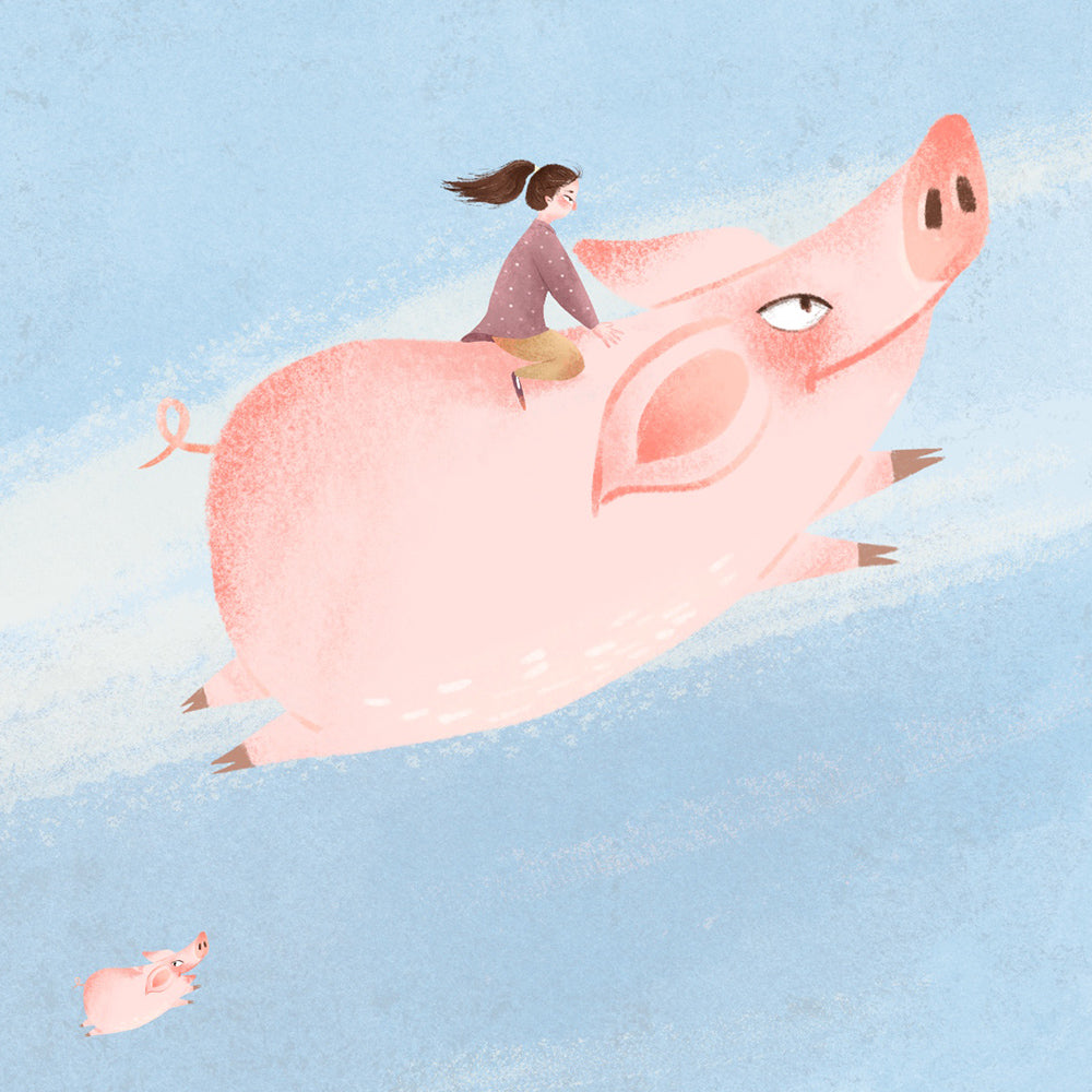 The Girl Riding a Flying Pig-Tea Little Tea
