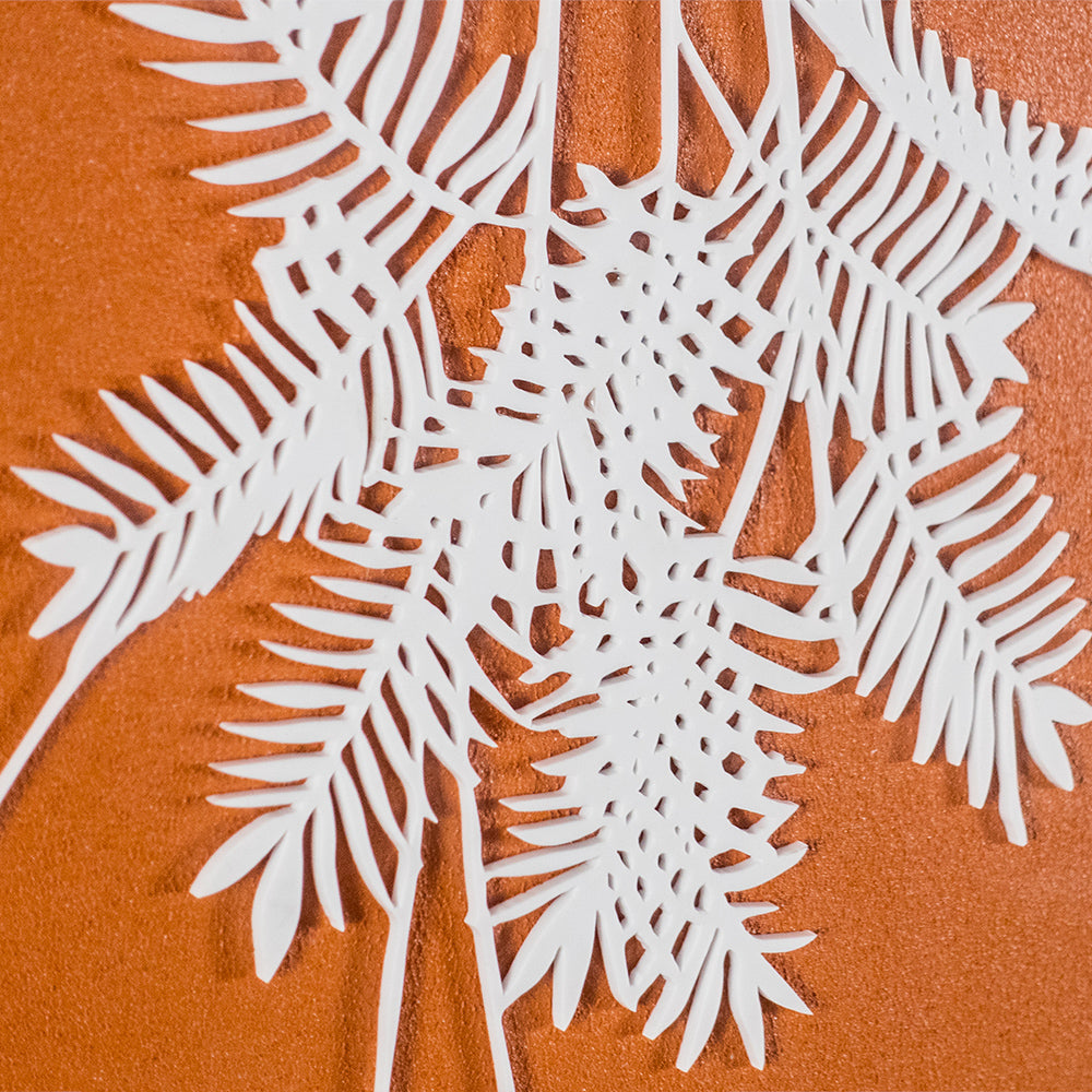 White Leaves Acrylic Installation Art