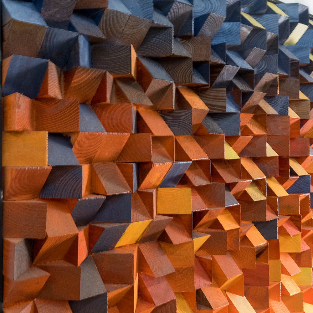 Mosaic Wood Carving Installation Art