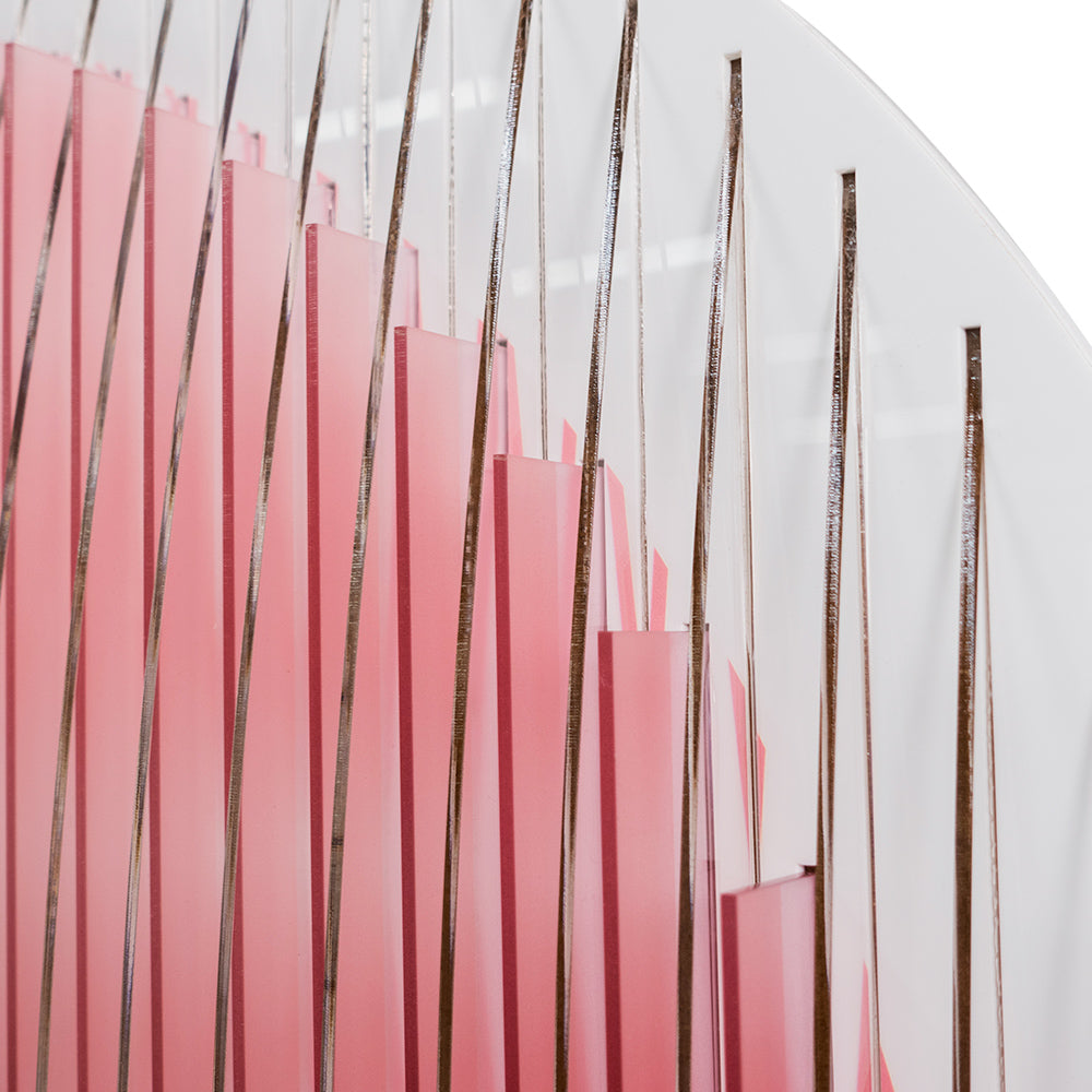 Pink Intalaption Pink Round Acrylic Installation Art – ARTGOW