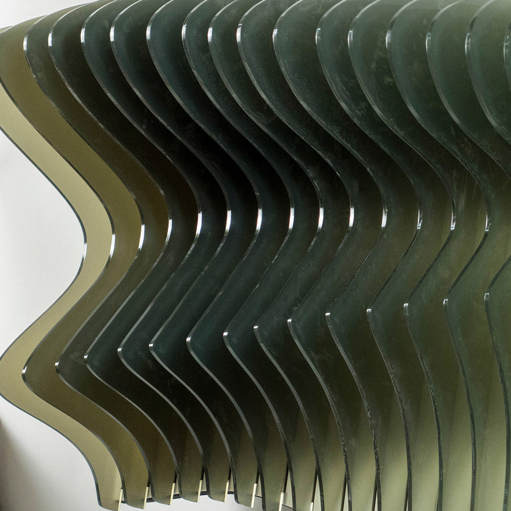 Green Gradient Wave Acrylic Installation Art