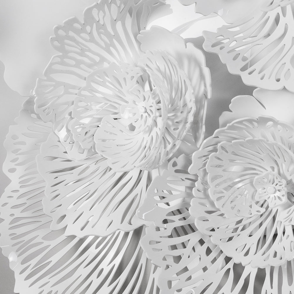 White Flowers Acrylic Installation Art