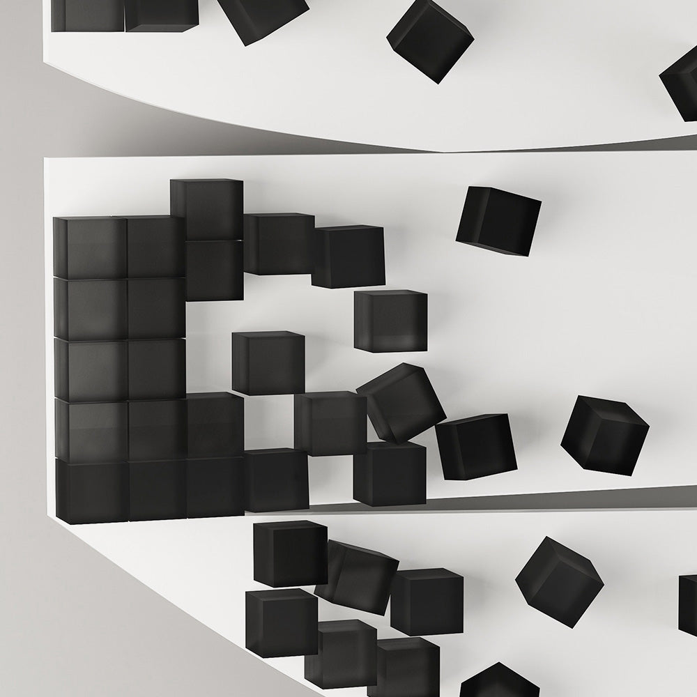 Black and White Cube Acrylic Installation Art