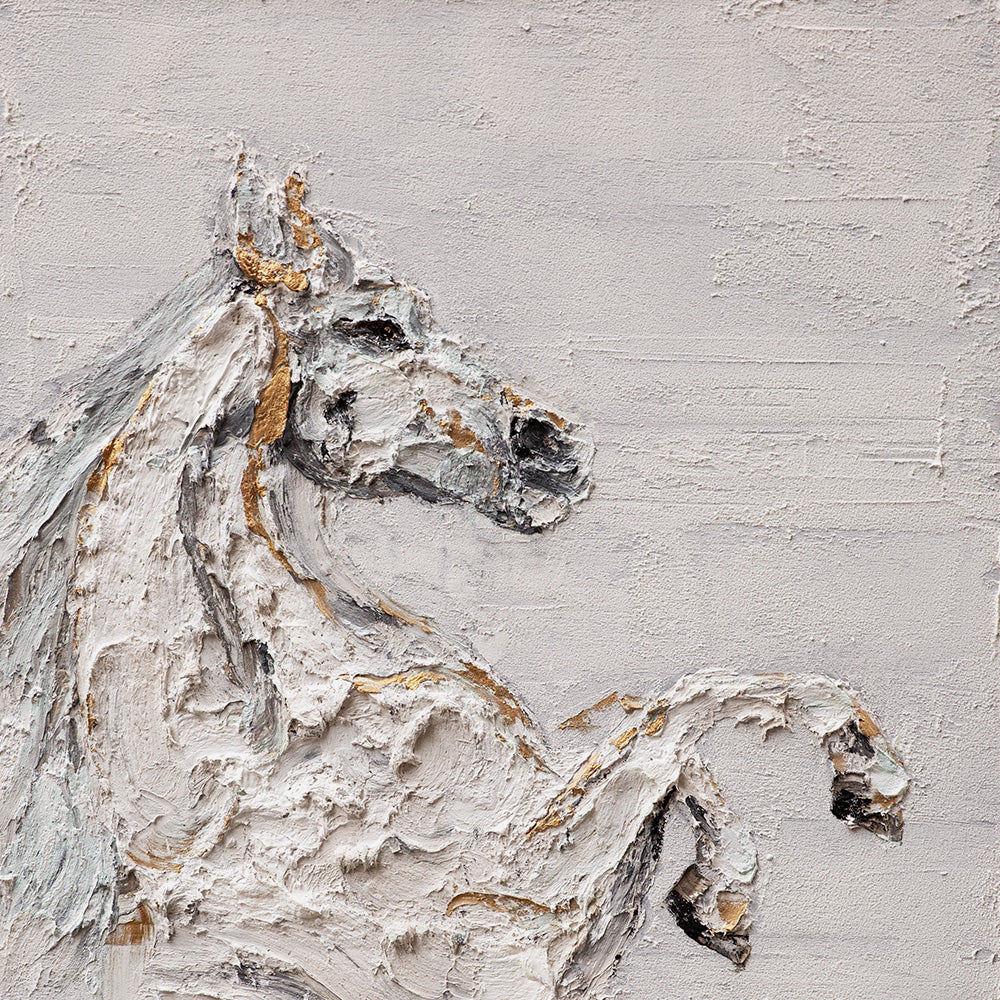 "White Horse"Mixed Media Painting
